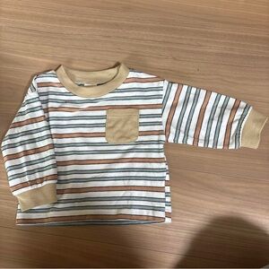 Avon Tan and White Long Sleeve Tee